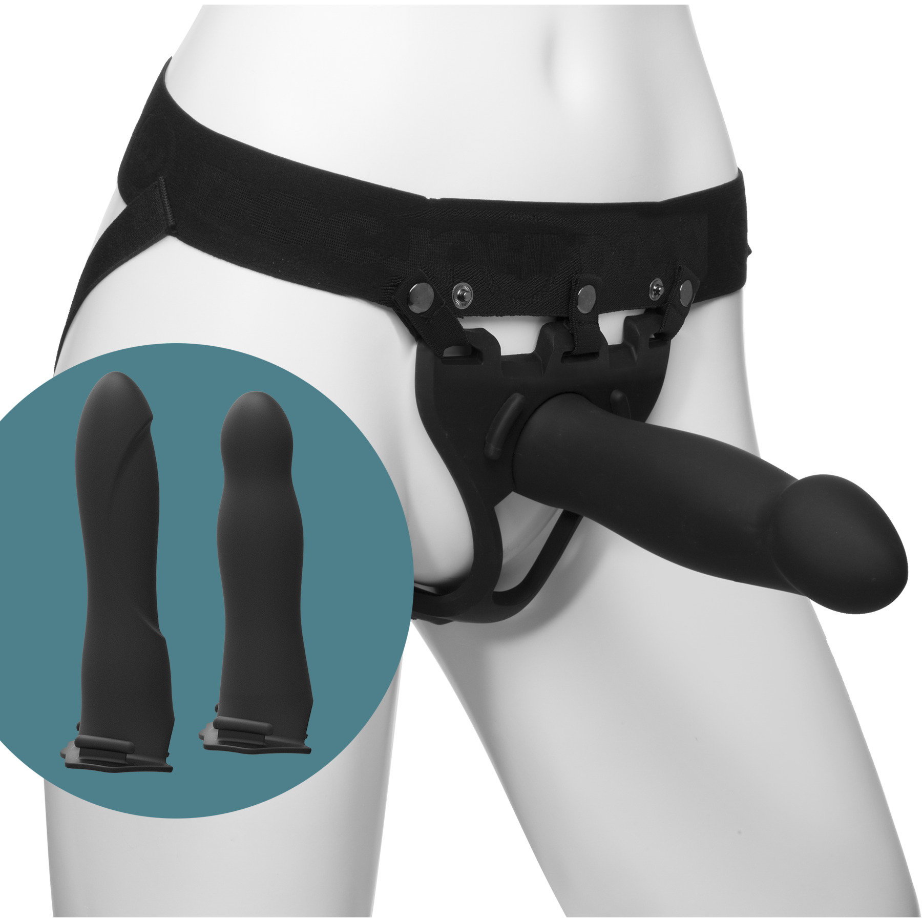 Body+Extensions+Be+Ready+Hollow+Silicone+Strap+On+Set+4-Piece