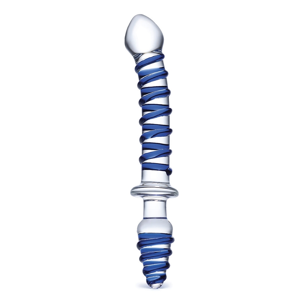 Glas+Mr+Swirly+Double+Ended+Glass+Dildo+%26+Butt+Plug+10+inches