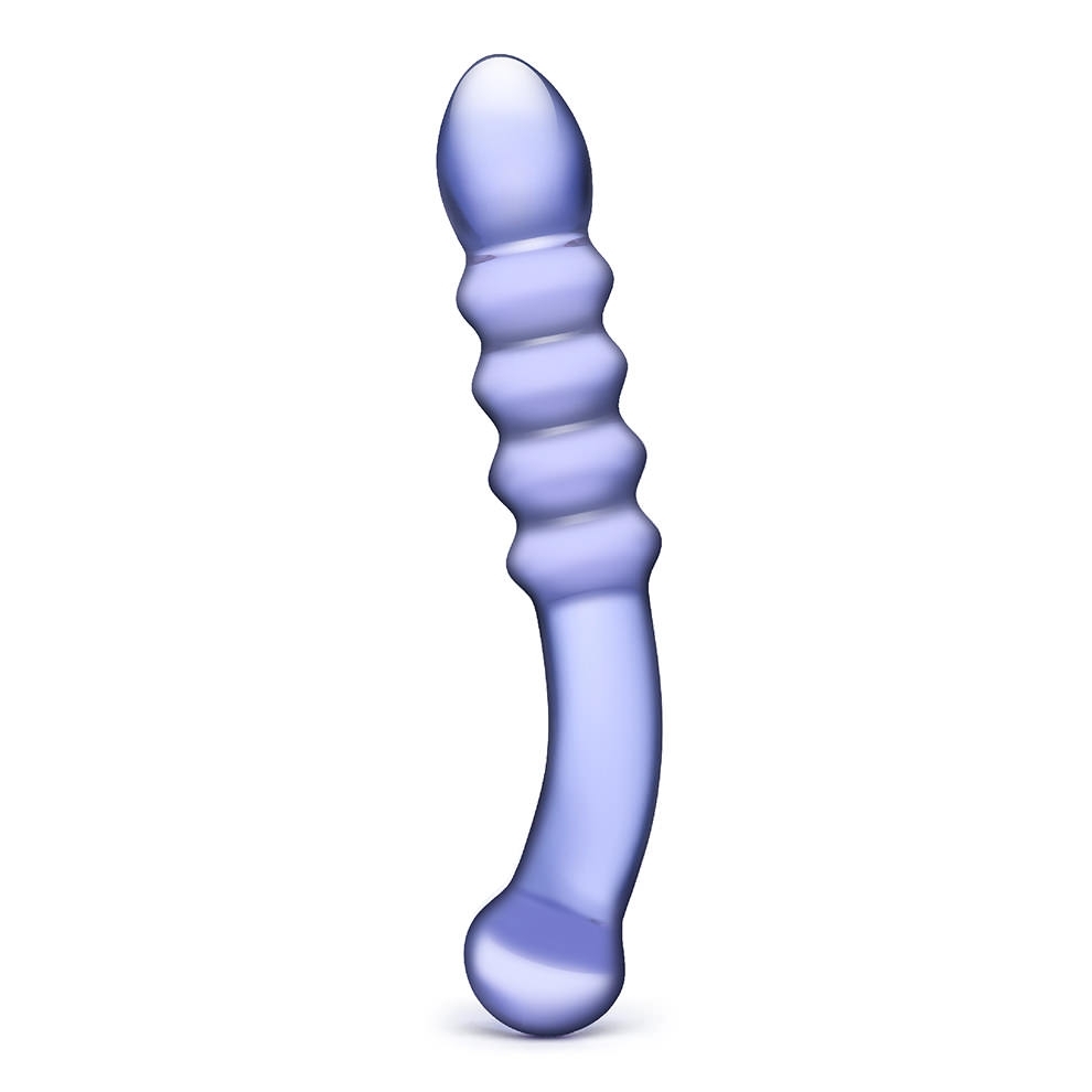 Glas+Purple+Rain+Ribbed+Dildo