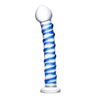 Glas Blue Spiral Glass Dildo