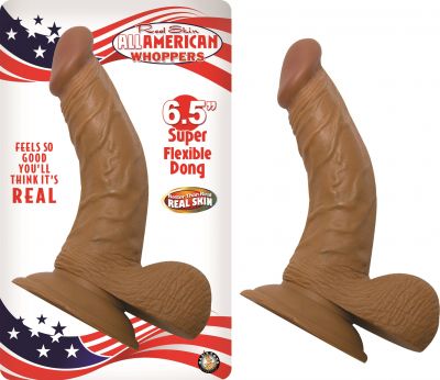 Real Skin Latin American Whoppers Dong With Balls 6.5 Inch Brown