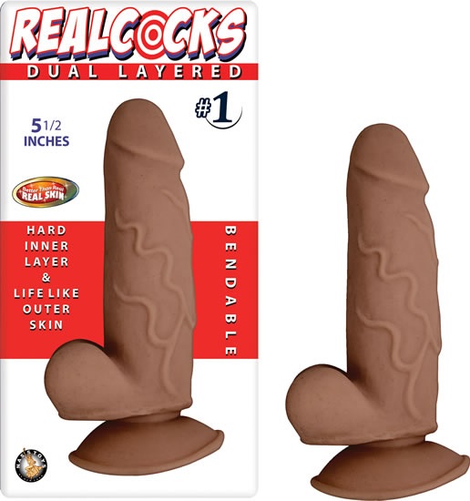 Realcocks+Dual+Layered+01+Bendable+Dildo+Waterproof+5.5+Inch