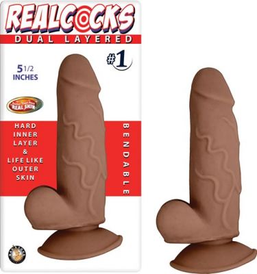 Realcocks Dual Layered 01 Bendable Dildo Waterproof 5.5 Inch