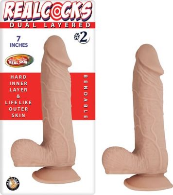 Realcocks Dual Layered 02 Bendable Dildo Waterproof 7 Inch