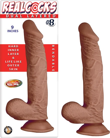 Realcocks+Dual+Layered+%238+Bendable+Dildo+Waterproof+9+Inch