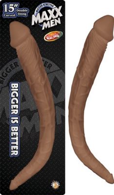 Maxx Men Realistic Curved Double Dong Waterproof 15 Inch