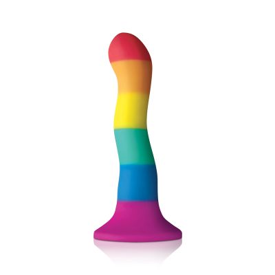 Colours Pride Edition Wave 6 inch Rainbow Silicone Suction Cup Dildo