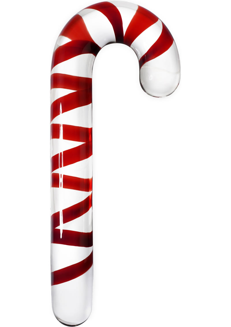 Icicles+No+59+Candy+Cane+Glass+Dildo