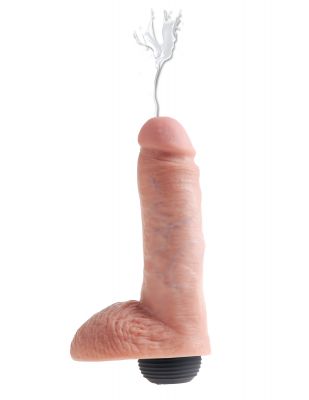 King Cock Squirting Dildo With Balls Dildo Waterproof 8 Inches