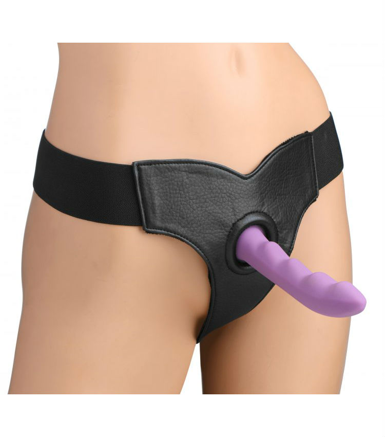 Bella+Velvet+Lined+Elastic+Strap+On+Harness