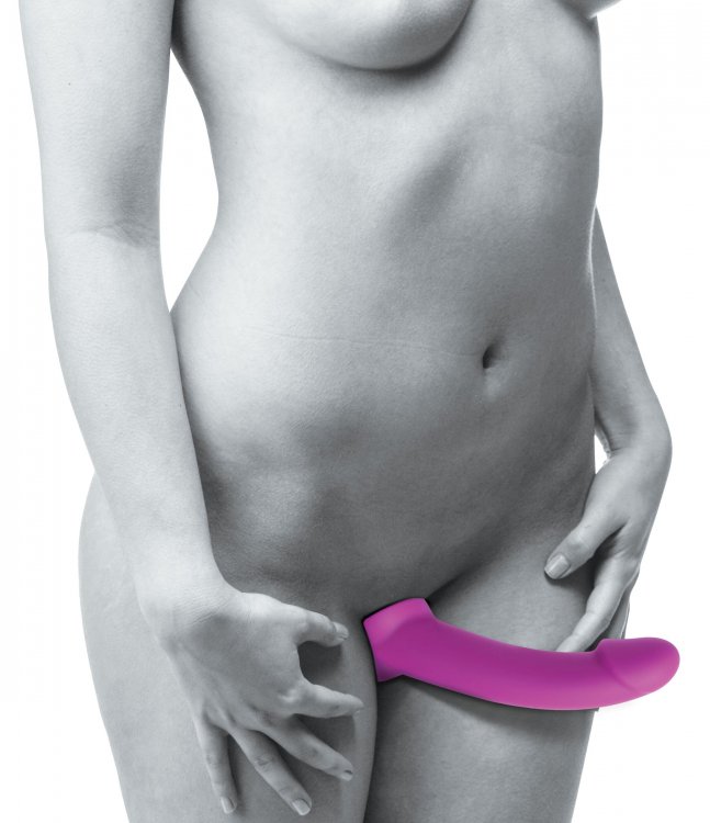 Evoke+Vibrating+Strapless+Silicone+Strap-on+Dildo