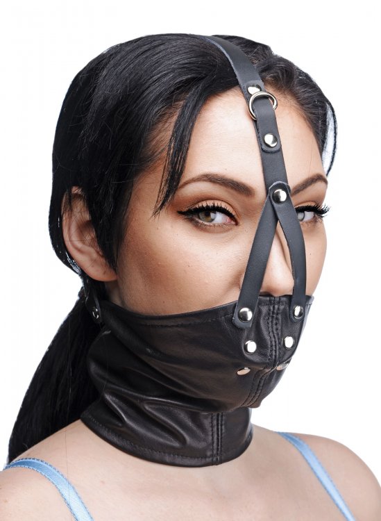 Leather+Neck+Corset+Harness+with+Stuffer+Gag