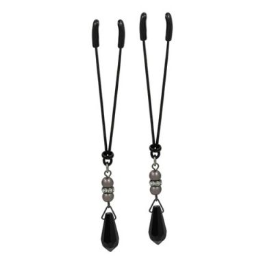 Lavish Black Pearl Clamps With Tweezer Tip Black