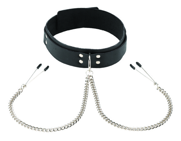 Slave+Collar+with+Tweezer+Nipple+Clamps