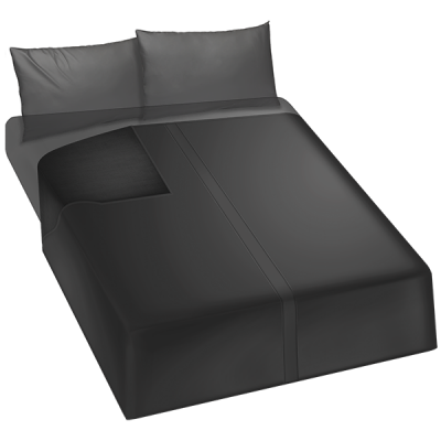 Kink Black Waterproof Wet Works Play Flat Bed Sheet - King Size