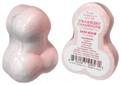 Naughty Bath Bomb Strawberry Champagne Scented 2.1 Ounce
