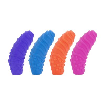 Intimate Play Silicone Finger Swirls Finger Massagers Assorted Colors 4 Per Pack