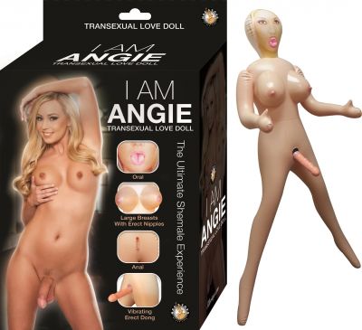 I Am Angie Vibrating Transexual Inflatable Love Doll 7 Inch Dong