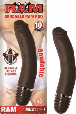 Ram Bendable Ram Rod Silicone Vibrating Dong Waterproof 7.75 Inch