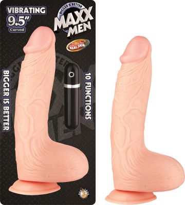 Maxx Men Vibrating 10 Function Curved Dong 9.5 Inch