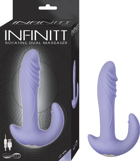Infinitt+Rotating+Dual+Massager+Silicone+Rechargeable+Waterproof