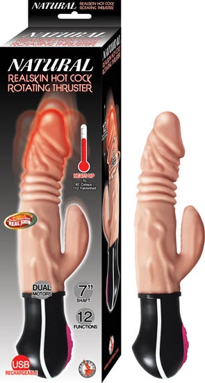 Natural+Realskin+Hot+Cock+Rotate+Thrust+Vibrator+USB+Rechargeable+Silicone