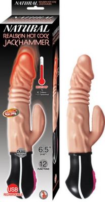 Natural Realskin Hot Cock Jackhammer Vibrator USB Rechargeable Clitoral Stimulation Silicone