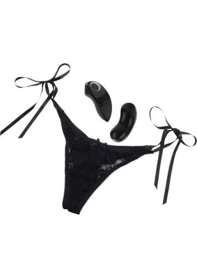 Little Black Panty Thong With Ties