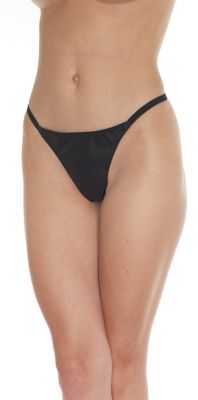 Leather Butter Soft Black String Bikini Panty