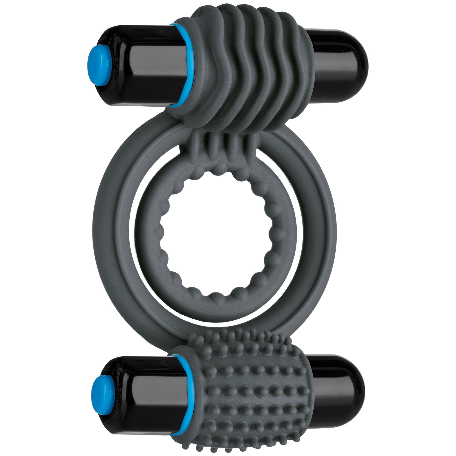 Optimale+Silicone+Vibrating+Double+C-Ring+Waterproof+Slate