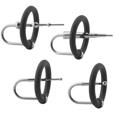 Kink Silicone & Stainless Steel Cock Accessories Ring And Plug Set