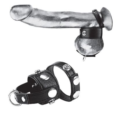 C&B Gear Cock Ring With Ball Stretcher Black 1 Inch