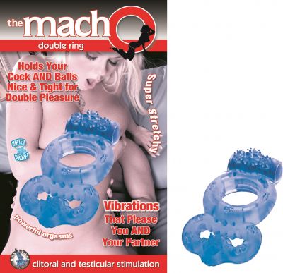 The Macho Double Ring Clitoral And Testicular Stimulation Vibrating Cockring Waterproof