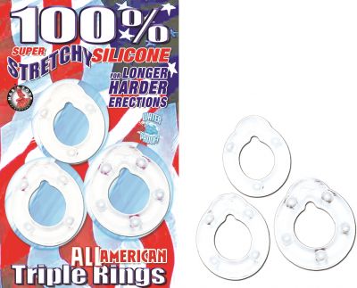 All American Triple Rings Silicone Cockrings Waterproof