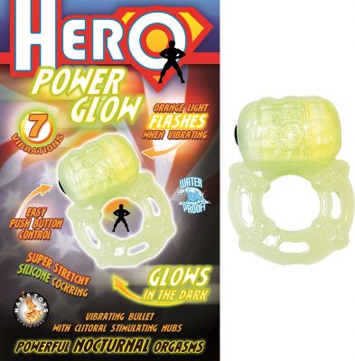 Hero Power Glow In The Dark Cockring Waterproof