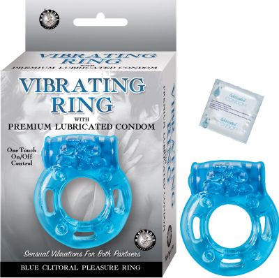 Vibrating Ring With Lubricated Condom Clitoral Pleasure Ring