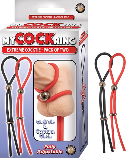 My+Cockring+Rubber+Adjustable+Extreme+Cocktie+Waterproof+2+Per+Pack