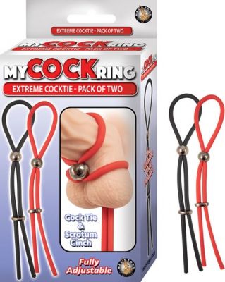 My Cockring Rubber Adjustable Extreme Cocktie Waterproof 2 Per Pack