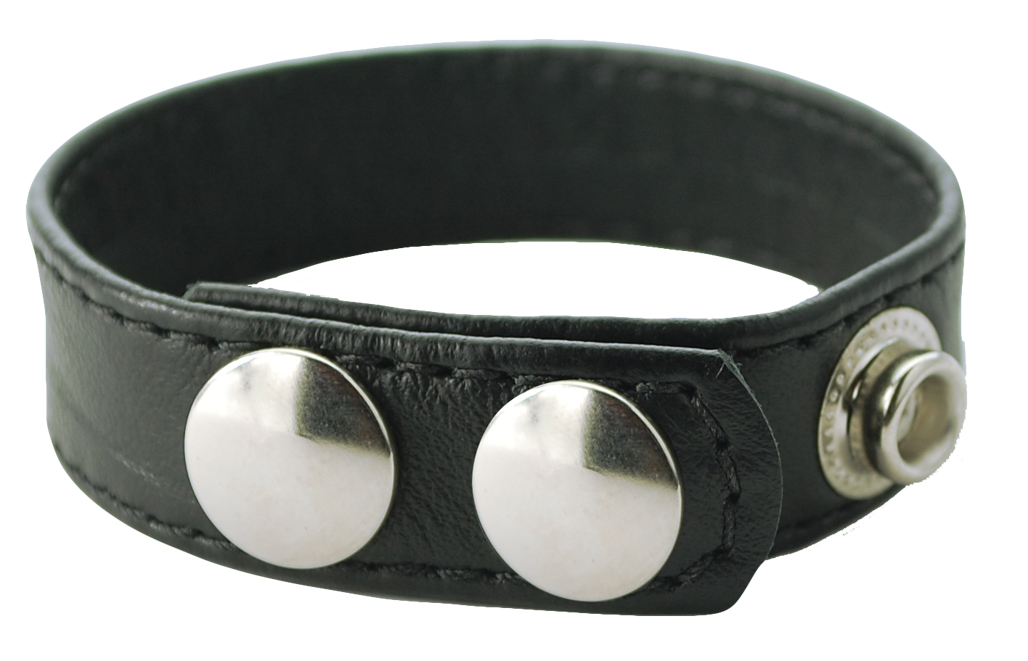 Spartacus+Plain+Joe+Sewn+Leather+Cock+Ring+with+Snaps