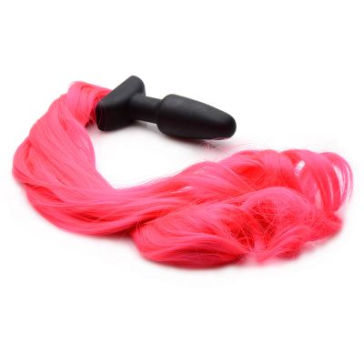 Hot Pink Pony Tail Anal Plug