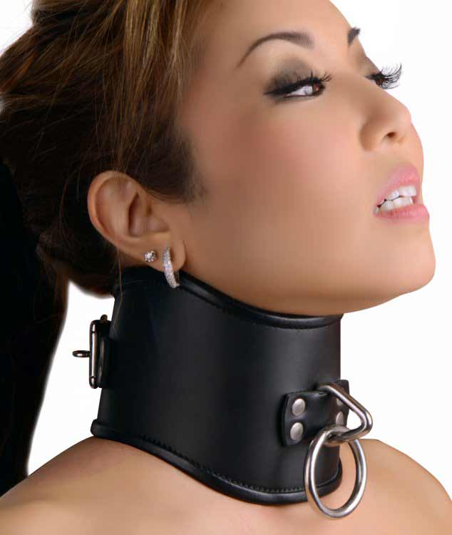 Strict+Leather+Locking+Posture+Collar