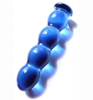 The Blue Bubbler Glass Dildo