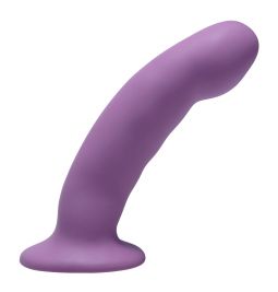 Curved Purple Silicone Dildo for Strap On Harness