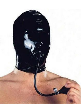 Latex Hood with Pump-Up Plug and Nose holes
