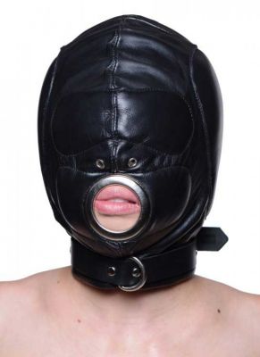 Leather Padded Hood with Mouth Hole - MediumLarge