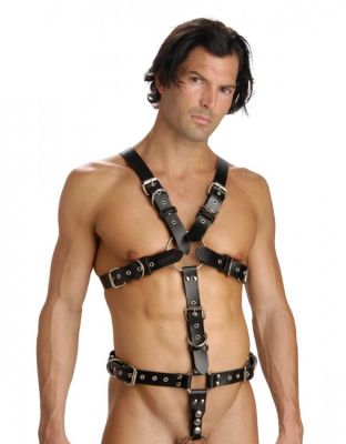 Strict Leather Full Body Harness With Cock Ring