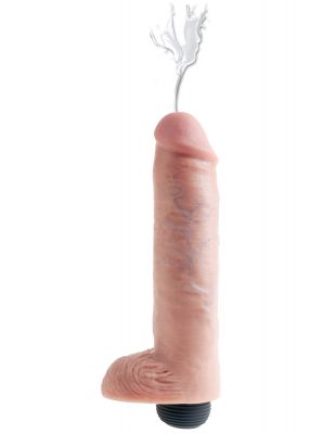 King Cock Squirting Dildo With Balls Dildo Waterproof 10 Inches