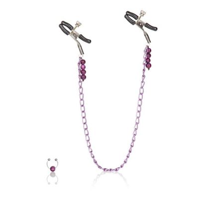 Nipple Clamps with Purple Chain Non Piercing