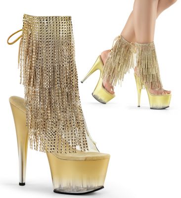 Rhinestone Fringed Ankle Booties