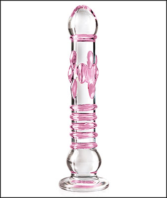 Icicles+Passionate+Pink+Glass+Dildo+Massager